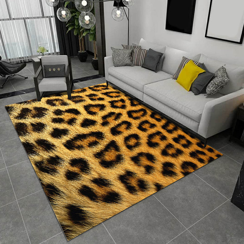 Modern Living Room Rug Multi Color Animal Fur Print Rug Polyster Easy Care Machine Washable Carpet Yellow-Black Clearhalo 'Area Rug' 'Casual' 'Rugs' Rug' 2238309