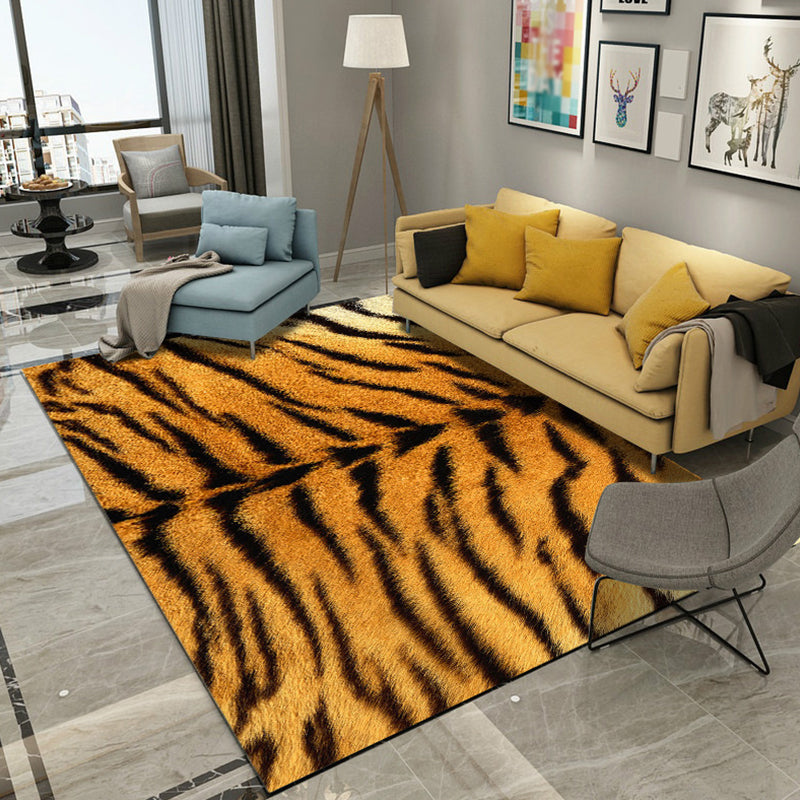 Modern Living Room Rug Multi Color Animal Fur Print Rug Polyster Easy Care Machine Washable Carpet Yellow Clearhalo 'Area Rug' 'Casual' 'Rugs' Rug' 2238311