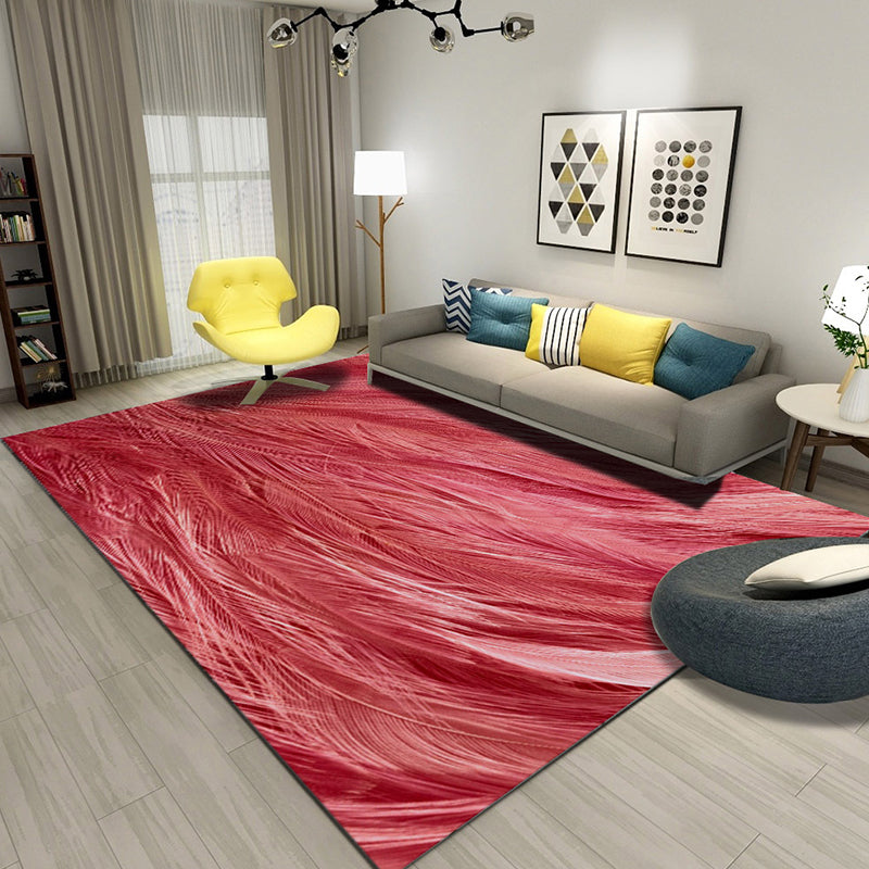 Modern Living Room Rug Multi Color Animal Fur Print Rug Polyster Easy Care Machine Washable Carpet Red Clearhalo 'Area Rug' 'Casual' 'Rugs' Rug' 2238317