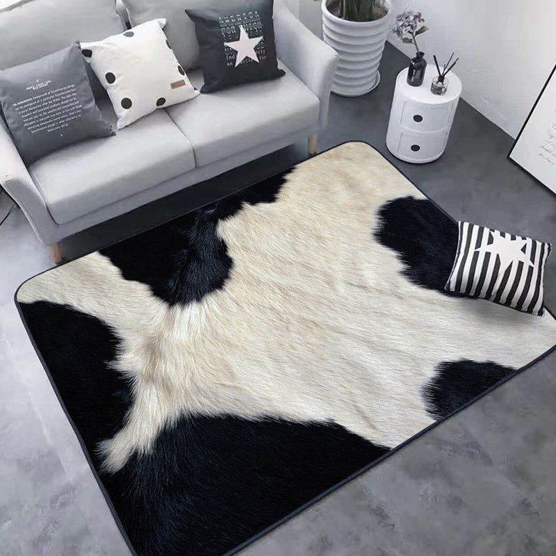 Casual Creative Rug Multi Colored Animal Fur Pattern Carpet Easy Care Machine Washable Rug for Decoration Black-White Clearhalo 'Area Rug' 'Casual' 'Rugs' Rug' 2238325