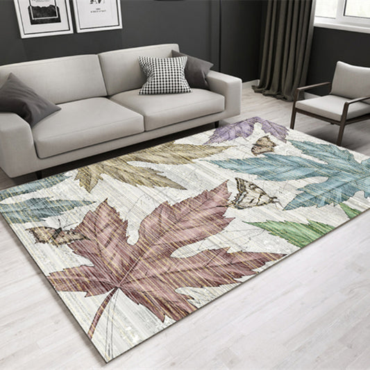 Modern Plant Printed Rug Multi-Color Polypropylene Area Rug Pet Friendly Machine Washable Carpet for Room Clearhalo 'Area Rug' 'Rug' 2238398