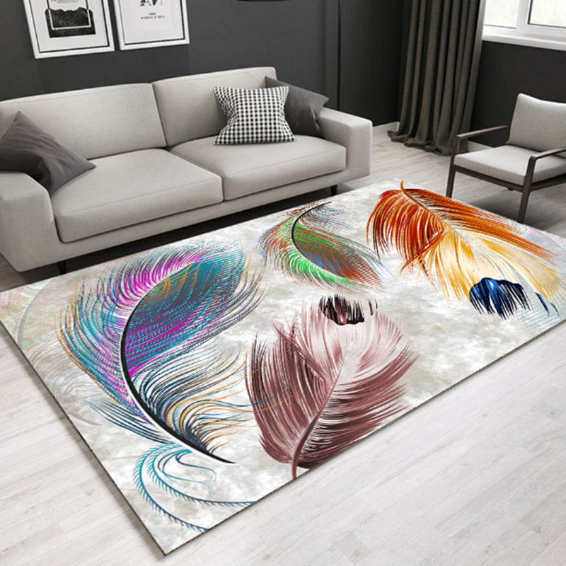 Modern Plant Printed Rug Multi-Color Polypropylene Area Rug Pet Friendly Machine Washable Carpet for Room Clearhalo 'Area Rug' 'Rug' 2238400