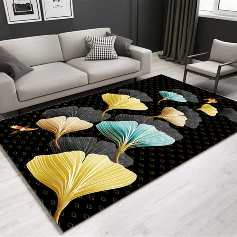 Modern Plant Printed Rug Multi-Color Polypropylene Area Rug Pet Friendly Machine Washable Carpet for Room Clearhalo 'Area Rug' 'Rug' 2238402
