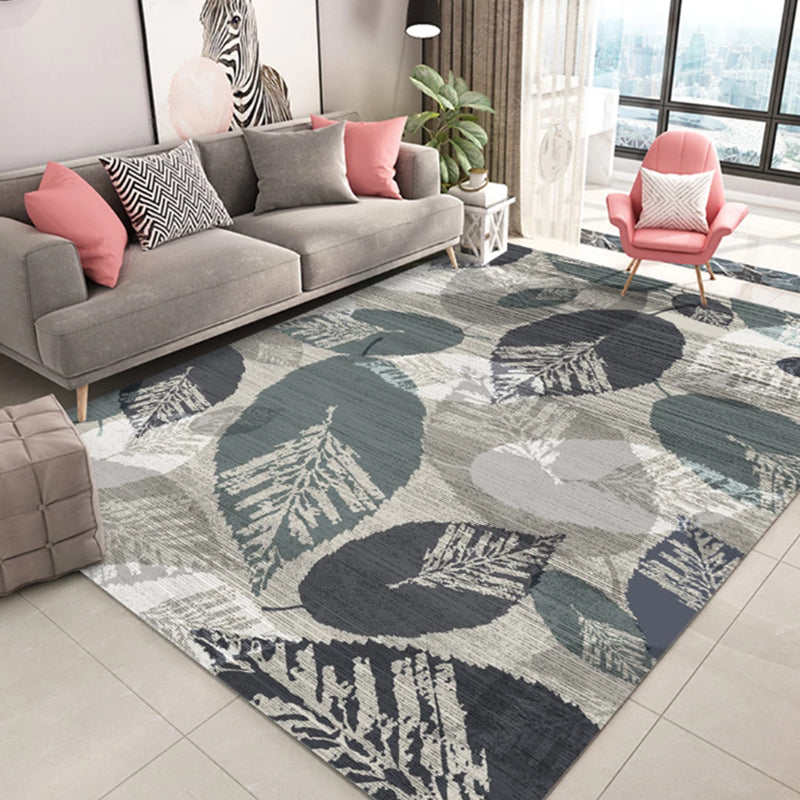 Multi Color Living Room Rug Asia Plant Print Carpet Polyster Pet Friendly Easy Care Indoor Rug Brown Clearhalo 'Area Rug' 'Modern' 'Rugs' Rug' 2238420