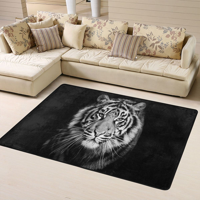 Funky Multicolor Tropical Rug Synthetics Animal Print Area Carpet Pet Friendly Easy Care Indoor Rug for Decoration Black-Gray Clearhalo 'Area Rug' 'Rug' 2238459