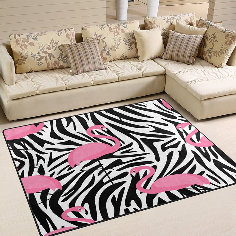Funky Multicolor Tropical Rug Synthetics Animal Print Area Carpet Pet Friendly Easy Care Indoor Rug for Decoration Pink Clearhalo 'Area Rug' 'Rug' 2238467