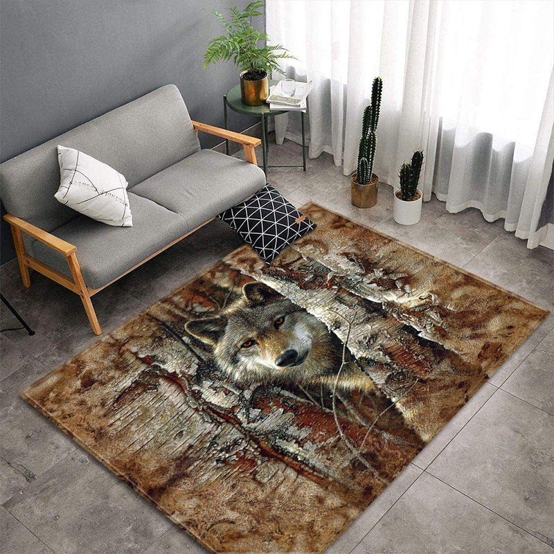 Funky Multicolor Tropical Rug Synthetics Animal Print Area Carpet Pet Friendly Easy Care Indoor Rug for Decoration Brown Clearhalo 'Area Rug' 'Rug' 2238470