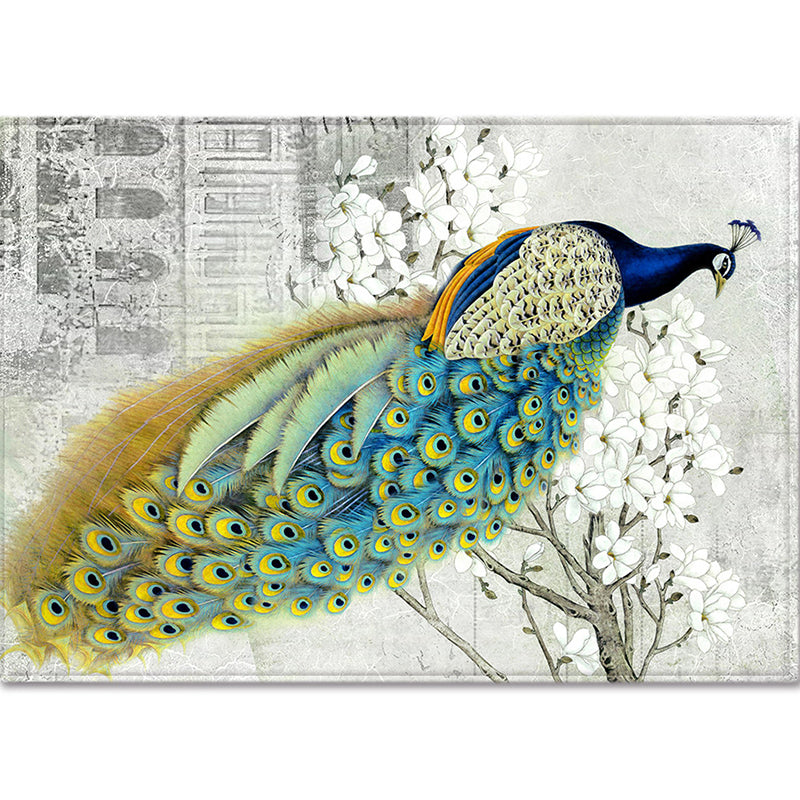 Modern Kids Room Rug Multi Color Animal Area Rug Polyster Pet Friendly Non-Slip Washable Carpet Blue-Yellow Clearhalo 'Area Rug' 'Rug' 2238504