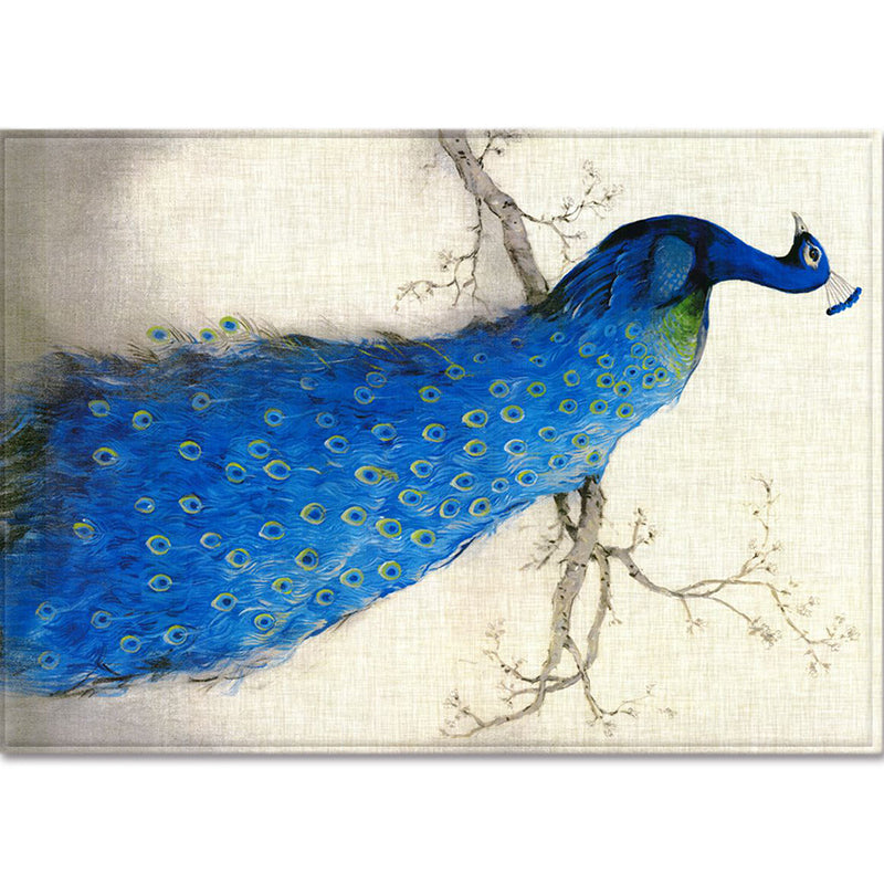 Modern Kids Room Rug Multi Color Animal Area Rug Polyster Pet Friendly Non-Slip Washable Carpet Royal Blue Clearhalo 'Area Rug' 'Rug' 2238506