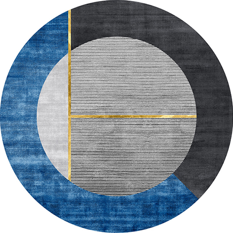 Western Abstract Print Rug Multi-Color Polypropylene Rug Non-Slip Backing Washable Carpet for Decoration Ocean Blue Clearhalo 'Area Rug' 'Rug' 2238520