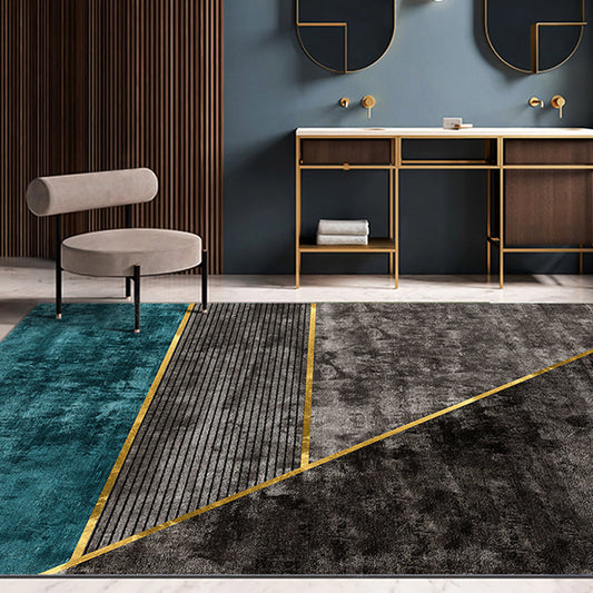 Nordic Living Room Rug Multi Color Geometric Print Indoor Rug Polyster Pet Friendly Stain-Resistant Carpet Blackish Green Clearhalo 'Area Rug' 'Rug' 2238560