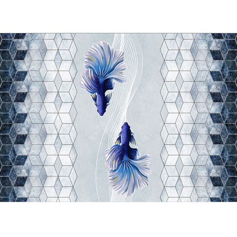 Multi-Color Parlor Rug Modern Geometric Print Area Rug Polypropylene Non-Slip Stain-Resistant Carpet Light Blue Clearhalo 'Area Rug' 'Rug' 2238570