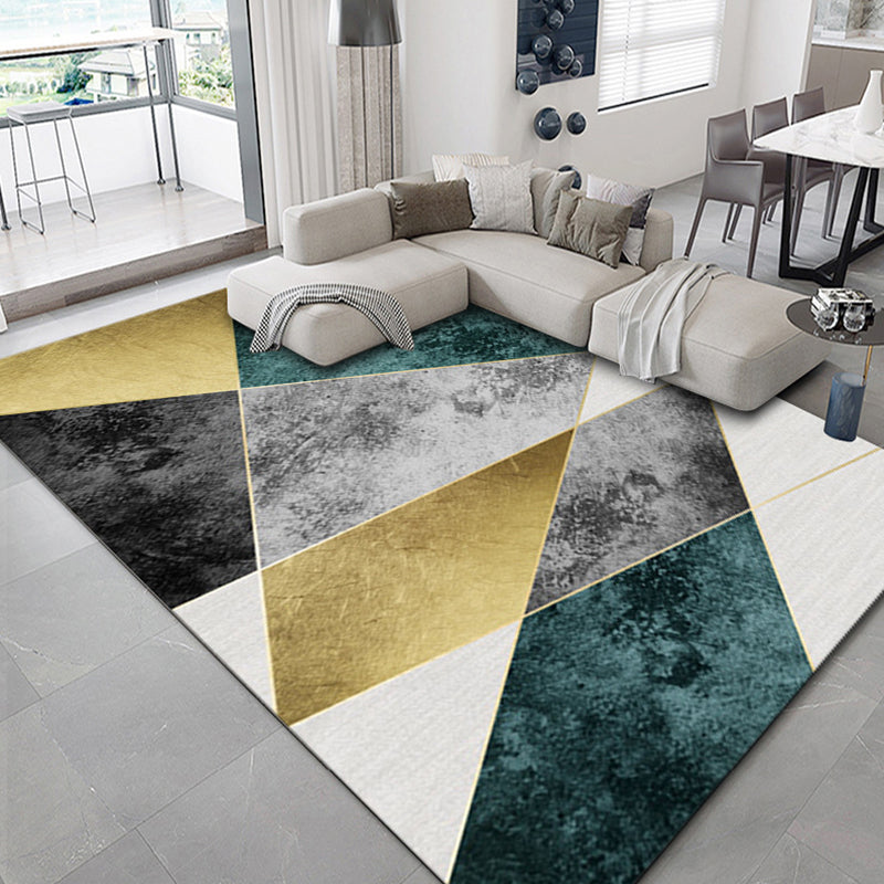Luxury Geometric Print Rug Multi-Color Synthetics Carpet Anti-Slip Backing Pet Friendly Rug for Living Room Gray-Gold Clearhalo 'Area Rug' 'Rug' 2238575