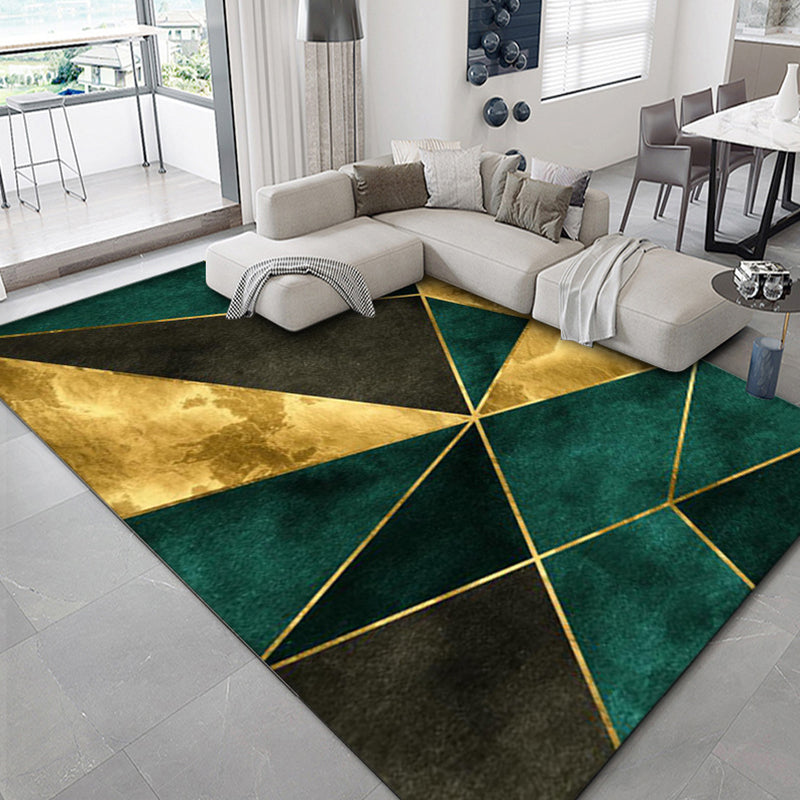 Luxury Geometric Print Rug Multi-Color Synthetics Carpet Anti-Slip Backing Pet Friendly Rug for Living Room Black-Gold Clearhalo 'Area Rug' 'Rug' 2238579