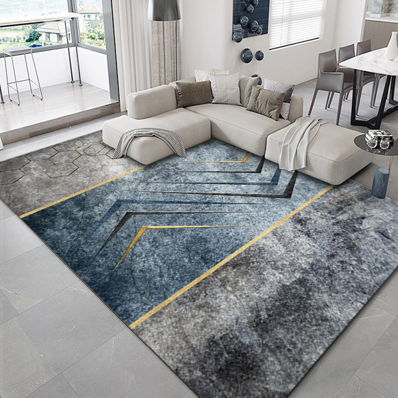 Luxury Geometric Print Rug Multi-Color Synthetics Carpet Anti-Slip Backing Pet Friendly Rug for Living Room Gray-Blue Clearhalo 'Area Rug' 'Rug' 2238584