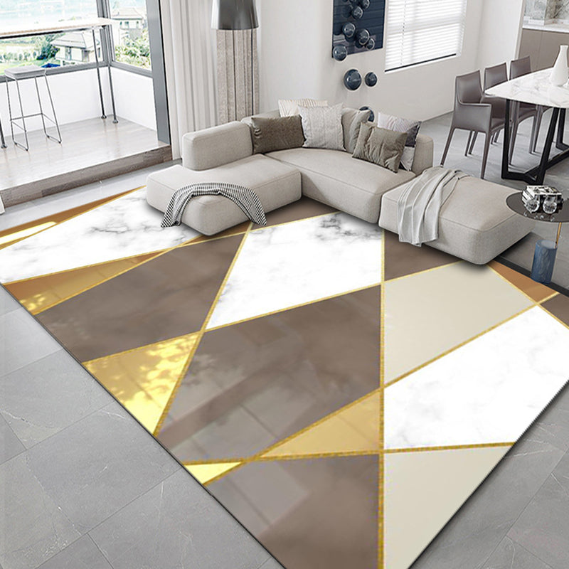 Luxury Geometric Print Rug Multi-Color Synthetics Carpet Anti-Slip Backing Pet Friendly Rug for Living Room Dark Brown Clearhalo 'Area Rug' 'Rug' 2238586