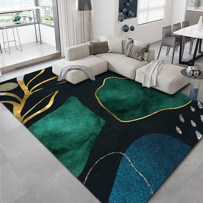 Luxury Geometric Print Rug Multi-Color Synthetics Carpet Anti-Slip Backing Pet Friendly Rug for Living Room Black-Blue Clearhalo 'Area Rug' 'Rug' 2238590