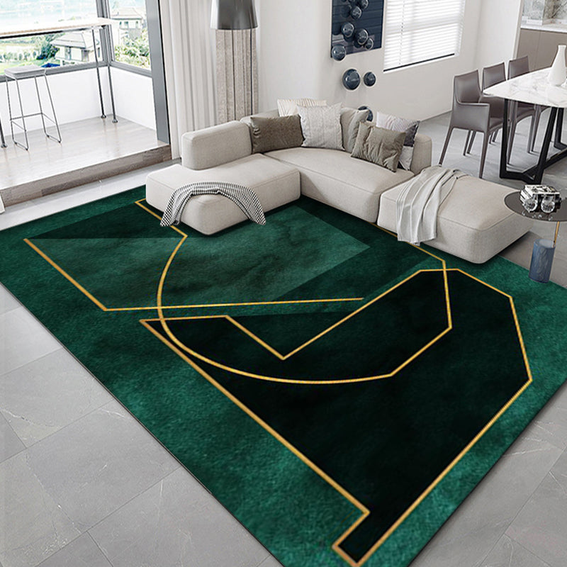 Luxury Geometric Print Rug Multi-Color Synthetics Carpet Anti-Slip Backing Pet Friendly Rug for Living Room Blackish Green Clearhalo 'Area Rug' 'Rug' 2238597