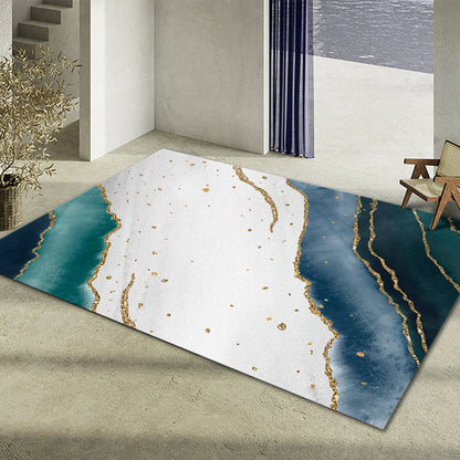 Glam Home Decoration Rug Multi Color Abstract Print Rug Polypropylene Non-Slip Backing Easy Care Carpet White-Blue Clearhalo 'Area Rug' 'Rug' 2238606