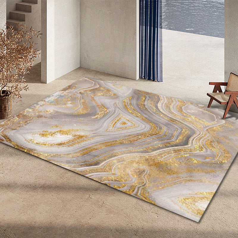 Glam Home Decoration Rug Multi Color Abstract Print Rug Polypropylene Non-Slip Backing Easy Care Carpet Gray-Gold Clearhalo 'Area Rug' 'Rug' 2238617