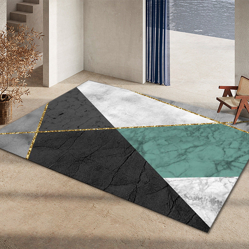 Glam Home Decoration Rug Multi Color Abstract Print Rug Polypropylene Non-Slip Backing Easy Care Carpet Black-White Clearhalo 'Area Rug' 'Rug' 2238625