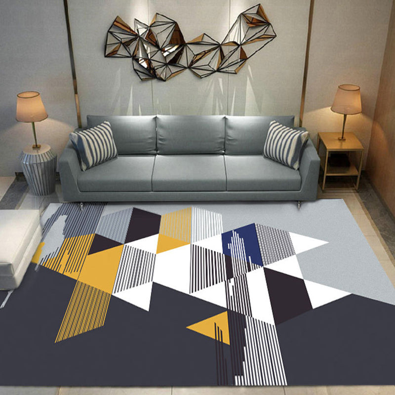 Novelty Geometric Rug Multi-Color Polyster Area Carpet Pet Friendly Stain-Resistant Indoor Rug for Living Room Gray-Yellow Clearhalo 'Area Rug' 'Rug' 2238638