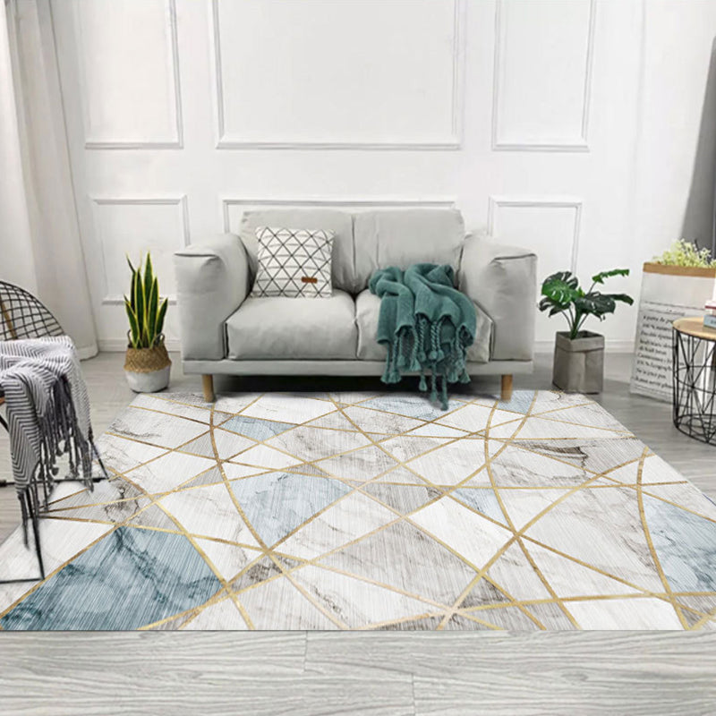 Novelty Geometric Rug Multi-Color Polyster Area Carpet Pet Friendly Stain-Resistant Indoor Rug for Living Room Light Blue Clearhalo 'Area Rug' 'Rug' 2238655