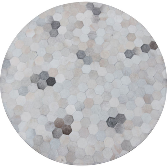 Funky Home Decoration Rug Multi Color Geometric Printed Area Carpet Cowhide Non-Slip Easy Care Rug Gray-White Clearhalo 'Area Rug' 'Modern' 'Rugs' Rug' 2238694