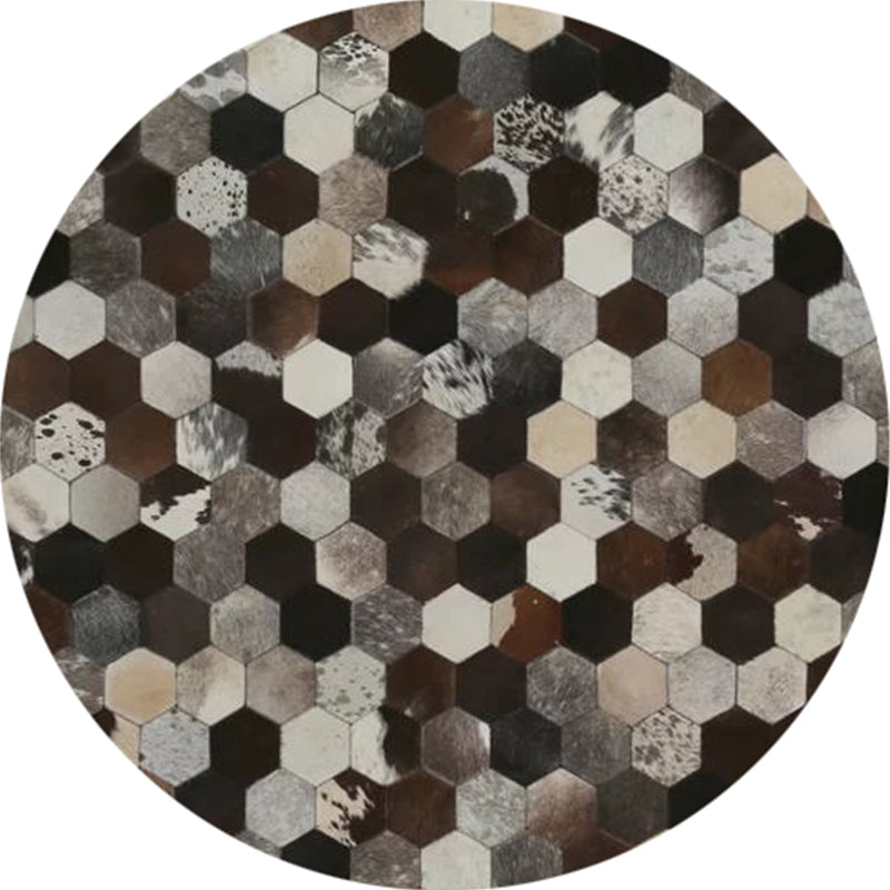 Funky Home Decoration Rug Multi Color Geometric Printed Area Carpet Cowhide Non-Slip Easy Care Rug Brown Clearhalo 'Area Rug' 'Modern' 'Rugs' Rug' 2238697