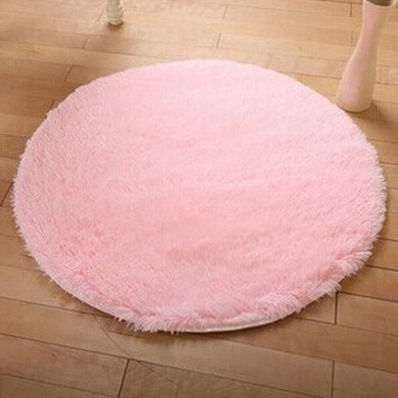 Simple Solid Color Rug Multi-Colored Shag Area Carpet Pet Friendly Machine Washable Indoor Rug for Bedroom Pink Clearhalo 'Area Rug' 'Casual' 'Rugs' Rug' 2238733