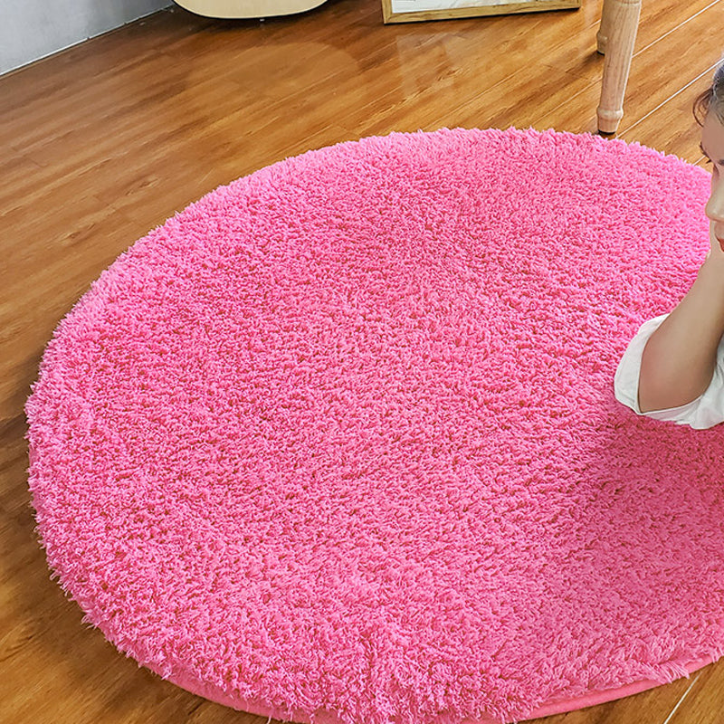 Casual Home Rug Multi-Colored Solid Color Rug Cotton Blend Non-Slip Backing Pet Friendly Easy Care Carpet Rose Red Clearhalo 'Area Rug' 'Casual' 'Rugs' Rug' 2238745
