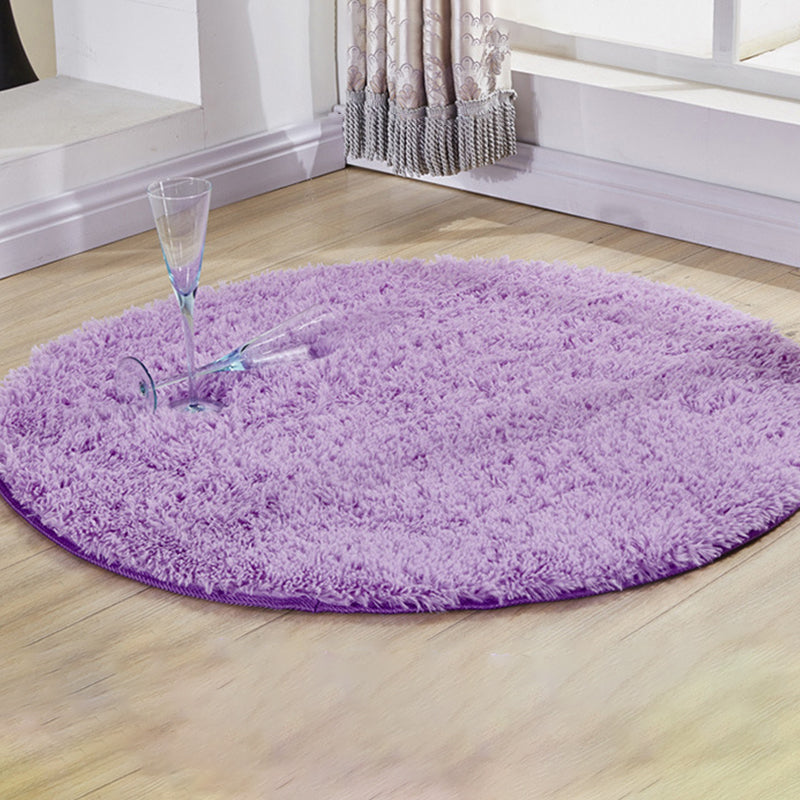 Modern Bedroom Rug Multi Colored Plain Area Carpet Fluffy Anti-Slip Backing Machine Washable Easy Care Rug Purple Clearhalo 'Area Rug' 'Casual' 'Rugs' Rug' 2238764