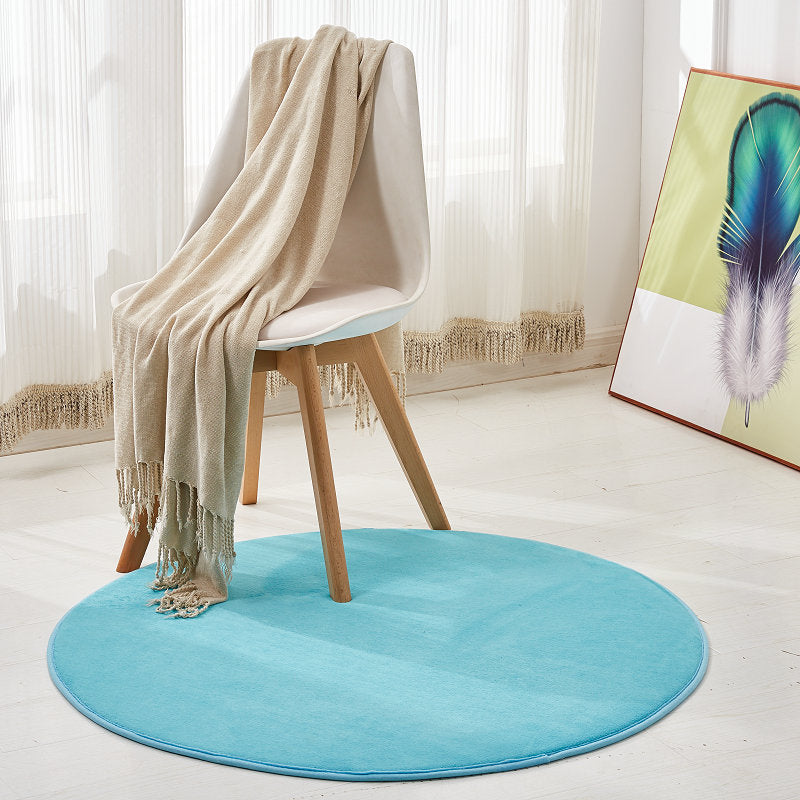 Simplicity Room Rug Multi Color Solid Color Area Carpet Synthetics Non-Slip Backing Easy Care Washable Indoor Rug Royal Blue Clearhalo 'Area Rug' 'Casual' 'Rugs' Rug' 2238779