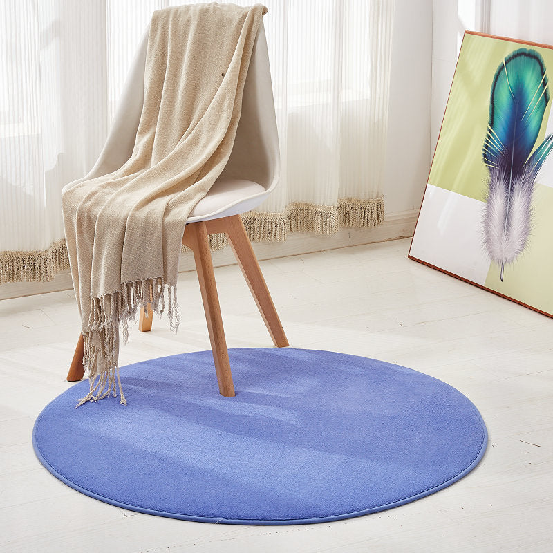 Simplicity Room Rug Multi Color Solid Color Area Carpet Synthetics Non-Slip Backing Easy Care Washable Indoor Rug Lake Blue Clearhalo 'Area Rug' 'Casual' 'Rugs' Rug' 2238781