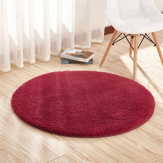 Relaxing Bedroom Rug Multi-Colored Solid Indoor Rug Polyster Non-Slip Backing Pet Friendly Carpet Burgundy Clearhalo 'Area Rug' 'Casual' 'Rugs' Rug' 2238803