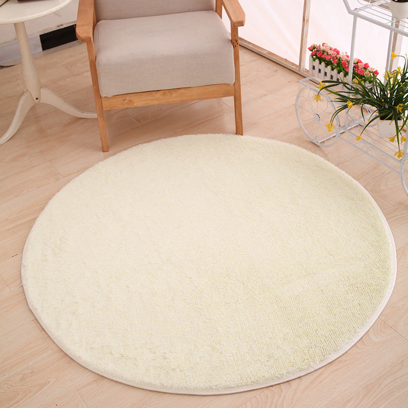 Multicolor Solid Color Rug Polypropylene Comfort Area Carpet Anti-Slip Backing Washable Easy Care Rug for Bedroom Cream Clearhalo 'Area Rug' 'Casual' 'Rugs' Rug' 2238816