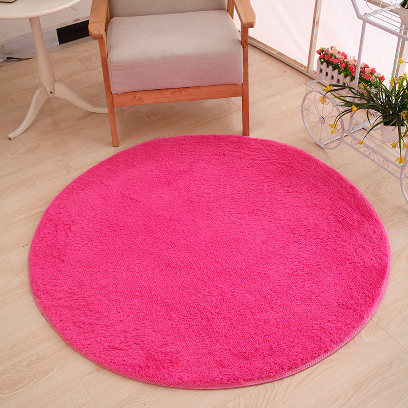 Multicolor Solid Color Rug Polypropylene Comfort Area Carpet Anti-Slip Backing Washable Easy Care Rug for Bedroom Rose Red Clearhalo 'Area Rug' 'Casual' 'Rugs' Rug' 2238825