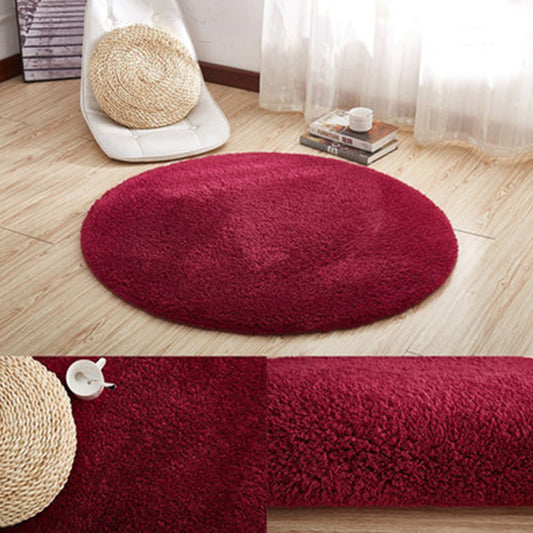 Casual Bedroom Rug Multi Colored Plain Area Carpet Synthetics Pet Friendly Anti-Slip Backing Easy Care Rug Burgundy Clearhalo 'Area Rug' 'Casual' 'Rugs' Rug' 2238865