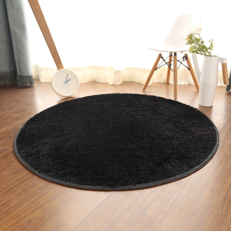 Multi Colored Comfort Rug Polypropylene Solid Color Carpet Non-Slip Backing Pet Friendly Washable Rug for Bedroom Black Clearhalo 'Area Rug' 'Casual' 'Rugs' Rug' 2238905