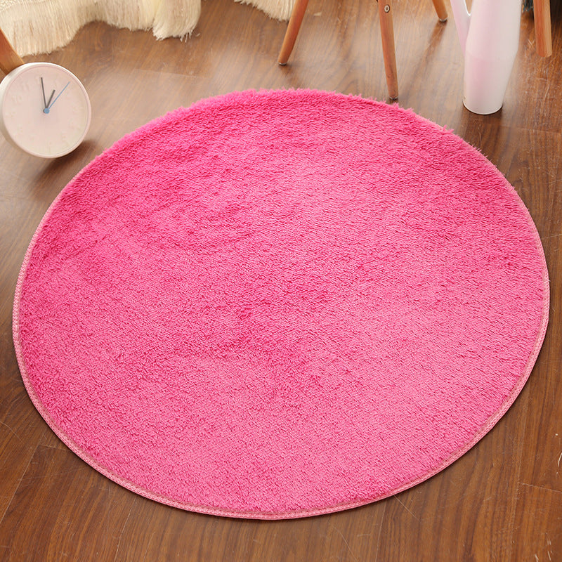 Multi Colored Comfort Rug Polypropylene Solid Color Carpet Non-Slip Backing Pet Friendly Washable Rug for Bedroom Rose Red Clearhalo 'Area Rug' 'Casual' 'Rugs' Rug' 2238907