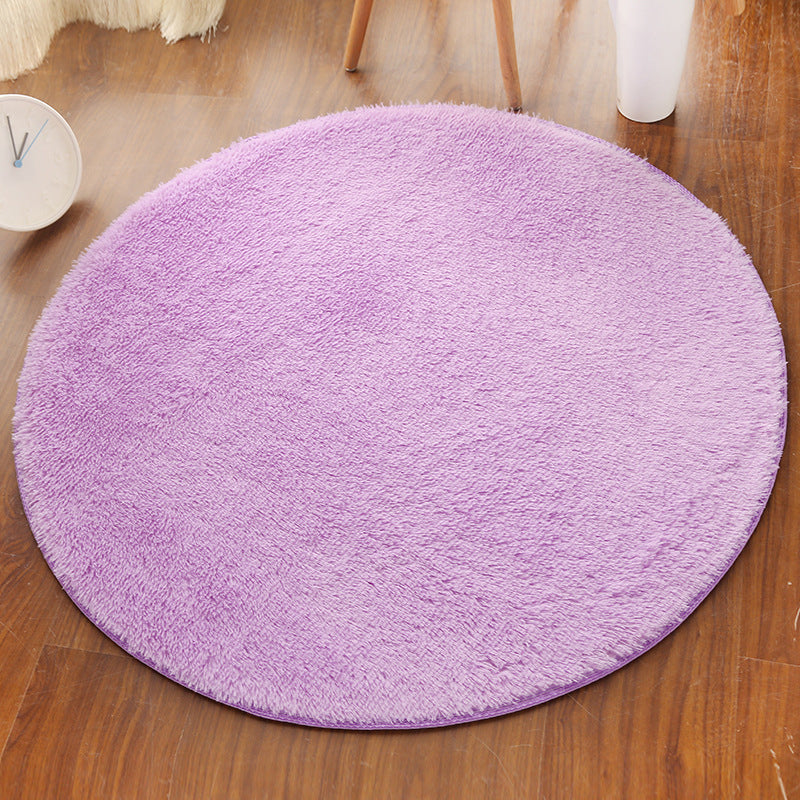 Multi Colored Comfort Rug Polypropylene Solid Color Carpet Non-Slip Backing Pet Friendly Washable Rug for Bedroom Light Purple Clearhalo 'Area Rug' 'Casual' 'Rugs' Rug' 2238911