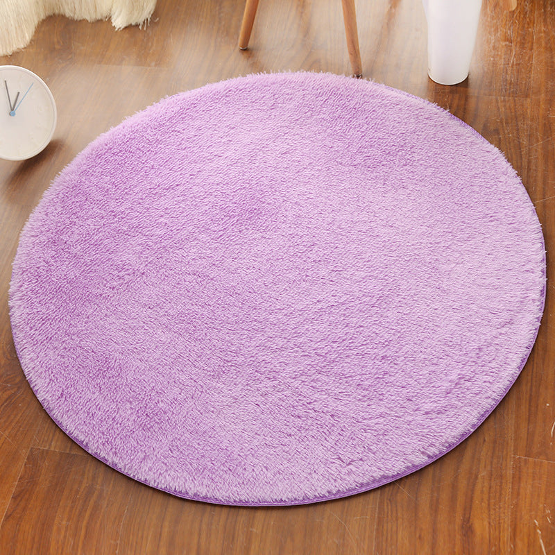 Multi Colored Comfort Rug Polypropylene Solid Color Carpet Non-Slip Backing Pet Friendly Washable Rug for Bedroom Light Purple Clearhalo 'Area Rug' 'Casual' 'Rugs' Rug' 2238911