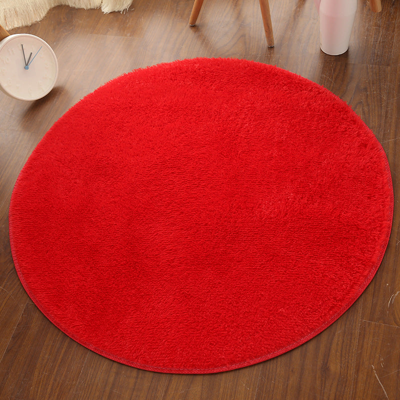 Multi Colored Comfort Rug Polypropylene Solid Color Carpet Non-Slip Backing Pet Friendly Washable Rug for Bedroom Red Clearhalo 'Area Rug' 'Casual' 'Rugs' Rug' 2238913