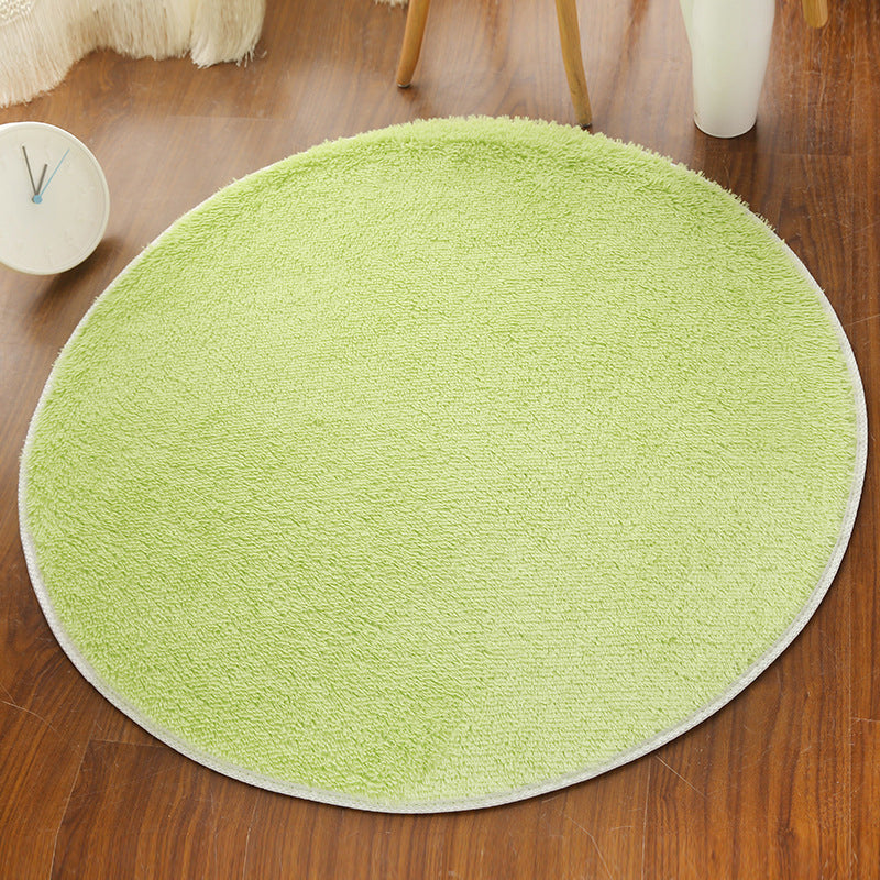 Multi Colored Comfort Rug Polypropylene Solid Color Carpet Non-Slip Backing Pet Friendly Washable Rug for Bedroom Green Clearhalo 'Area Rug' 'Casual' 'Rugs' Rug' 2238915