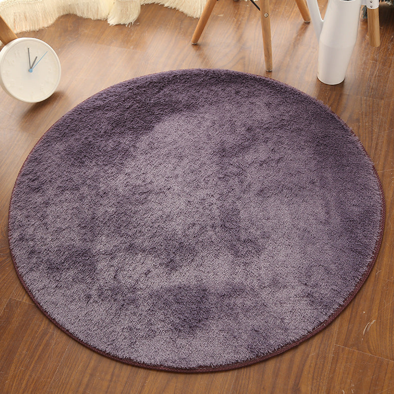 Multi Colored Comfort Rug Polypropylene Solid Color Carpet Non-Slip Backing Pet Friendly Washable Rug for Bedroom Gray-Purple Clearhalo 'Area Rug' 'Casual' 'Rugs' Rug' 2238918