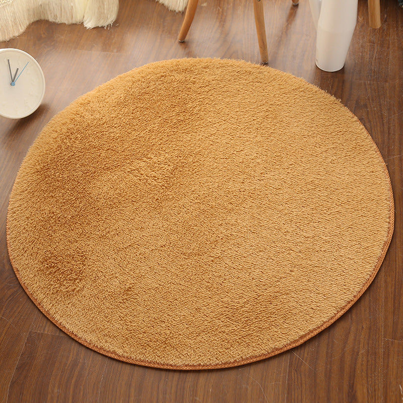 Multi Colored Comfort Rug Polypropylene Solid Color Carpet Non-Slip Backing Pet Friendly Washable Rug for Bedroom Khaki Clearhalo 'Area Rug' 'Casual' 'Rugs' Rug' 2238926