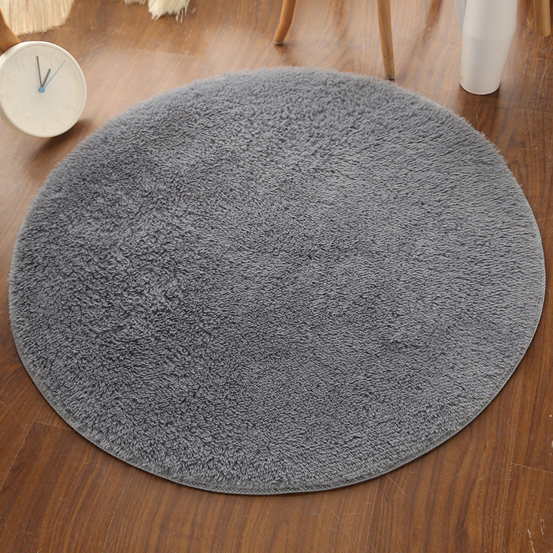 Multi Colored Comfort Rug Polypropylene Solid Color Carpet Non-Slip Backing Pet Friendly Washable Rug for Bedroom Silver Gray Clearhalo 'Area Rug' 'Casual' 'Rugs' Rug' 2238928