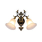 Frosted Glass Gold Wall Sconce Flower 1/2-Light Modern Wall Mount Light Fixture with Curved Arm for Foyer Clearhalo 'Wall Lamps & Sconces' 'Wall Lights' Lighting' 223897