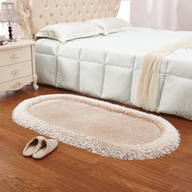 Casual Bedroom Rug Multi Colored Solid Color Area Carpet Polyster Anti-Slip Backing Stain-Resistant Rug Light Beige Clearhalo 'Area Rug' 'Casual' 'Rugs' Rug' 2238970