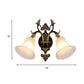 Frosted Glass Gold Wall Sconce Flower 1/2-Light Modern Wall Mount Light Fixture with Curved Arm for Foyer Clearhalo 'Wall Lamps & Sconces' 'Wall Lights' Lighting' 223898
